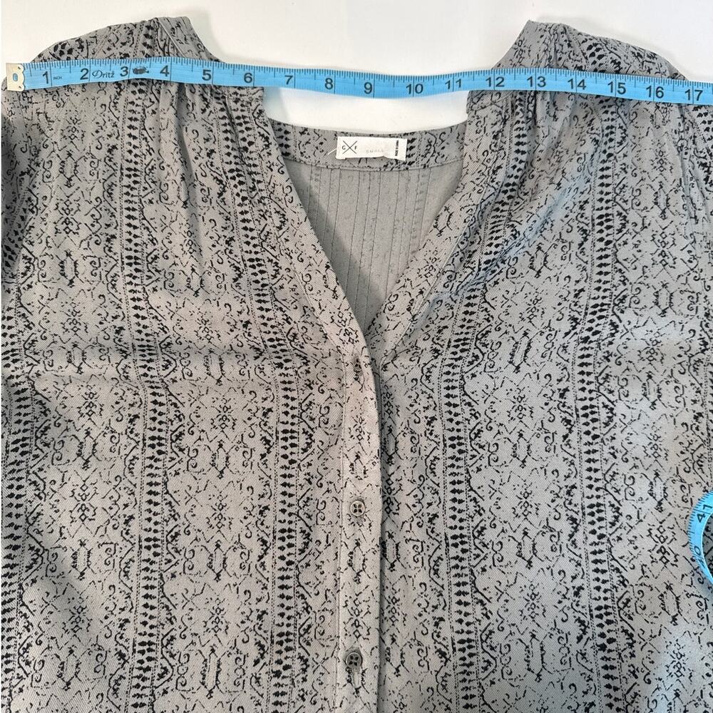 Gentle Fawn Hi-Low  Ruffle Hem Mini Tunic Dress Neutral Black & Grey Small - Picture 9 of 9